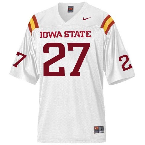 Men #27 Amechie Walker Iowa State Cyclones College Football Jerseys Sale-White - Click Image to Close